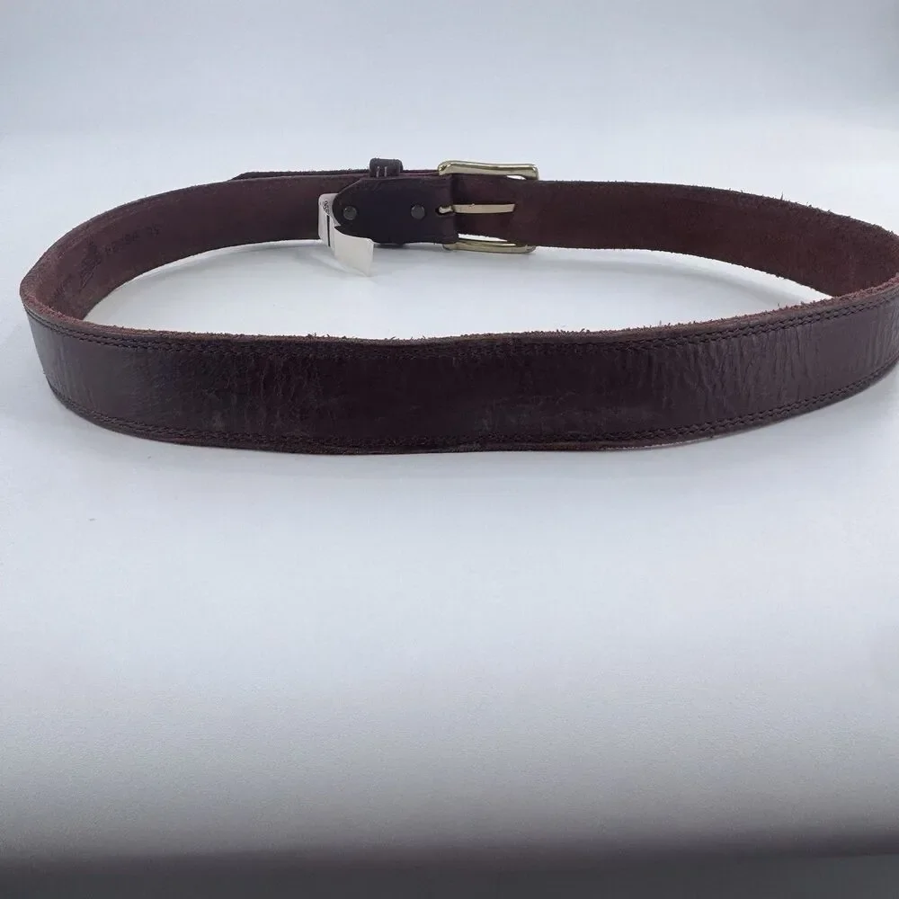 Red Wing Basic Work Belt Mens Size 38 Brown Leather Brass Buckle USA 96524